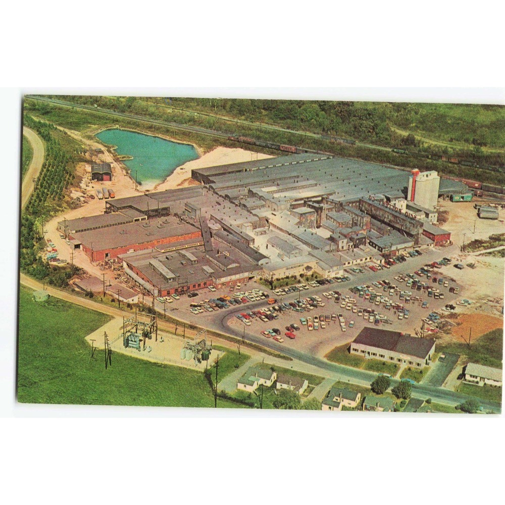Scio Pottery Company Scio Ohio OH Aerial View Chrome Postcard Dexter Press